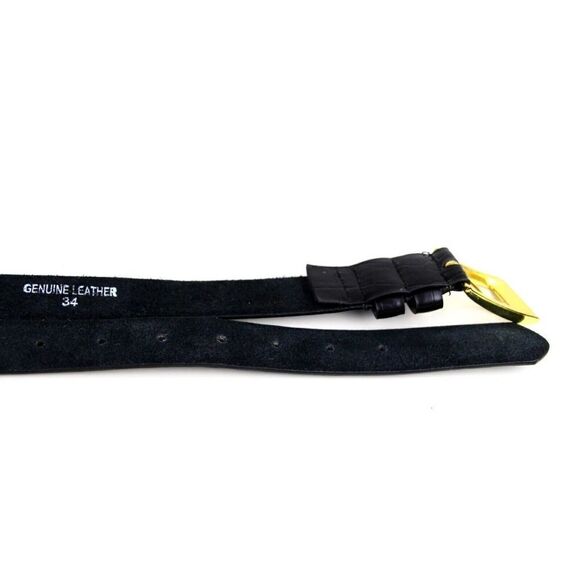 CLASSIC STYLE BLACK GENUINE LEATHER 1 1/8"Wd CASUAL DRESS MEN'S BELT Sz 34 (X85 - Picture 12 of 12